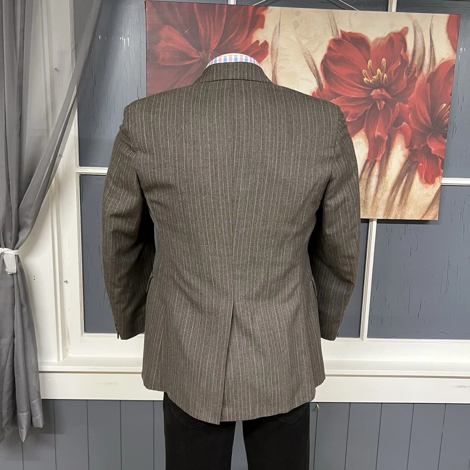 Vintage Stafford Suit 3Pc Set Mens 38S Short Slim Fit Wool Pants 32x28 Brown - Image 3 of 4