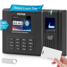 VEVOR Time Clock Fingerprint Time Clocks for Employees Small Business Biometric