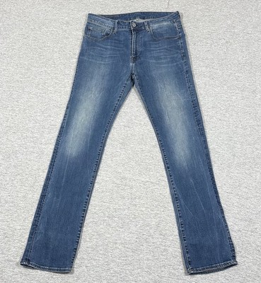 G-Star Raw Jeans Mens 32x32 Blue Denim Deconstructed Slim Straight Stretch