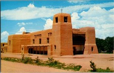 Vtg Postcard Cristo Rey Christ King Santa Fe New Mexico 1950s