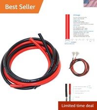 High-Quality 10 AWG Silicone Wire 20ft - Flexible Red and Black Stranded Copper