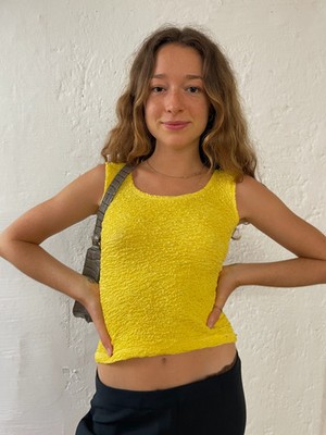 Top Yellow Lemon Lightweight Thin Summer Layering Shirt   S