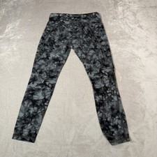 Athleta Pants Womens Medium Black Powervita Salutation Leggings Tie Dye Workout