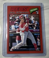 2026 Topps Heritage Sal Stewart Red Border Rookie #221 Cincinnati Reds Card