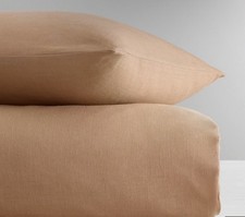 RH Teen Restoration Hardware WASHED LINEN COTTON DUVET COVER Twin Caramel