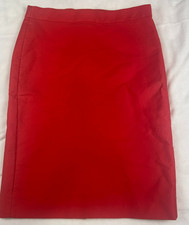 J. Crew No. 2 Pencil Skirt Womens 4 Red Cotton Blend Straight Knee Length Career