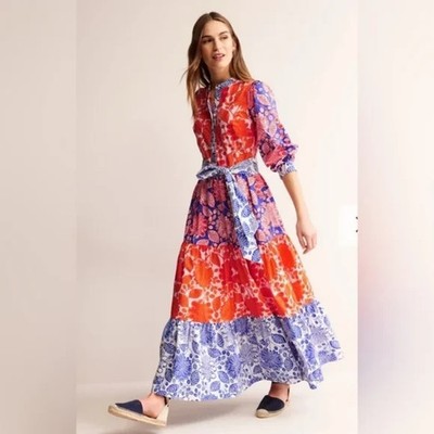 Philosophy Women's Alba Firecracker Gardenia Maxi Dress Tiered Floral Cotton  XL | eBay