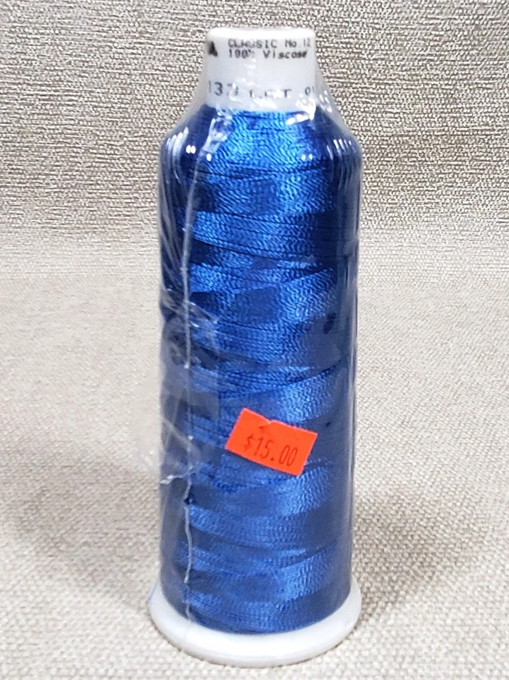 MADEIRA Viscose Rayon Classic No. 12 weight THREAD #1133 BLUE 2000m Cone NEW - Image 4 of 4