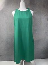 NWT Eliza J Size 14 Green Sleeveless Ruffle Back Shift Dress
