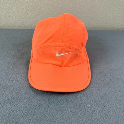 Nike Hat Strapback Orange Featherlight Tailwind Dri Fit Panel Cap Running