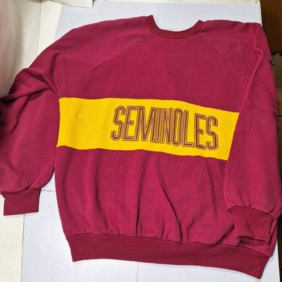 Vintage 80s Florida State FSU Seminoles Sweatshirt Red Custom T's USA Men XL