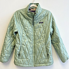 Kids Patagonia Nano Puff Jacket Mint Green Insulated Primaloft Zip Up Sz XL