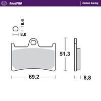 Moto-Master Bremsbelag Roadpro Carbon (FüR: Yamaha MT-09 RN29 13-14 Vorne )