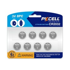 PKCELL CR2032 Batteries 8-Pack 2032 Battery CR2032 Lithium 3V Coin Battery  ...