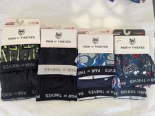Pair of Thieves 2 Pack Stretch Boxer Briefs Super Soft New Blue Black NY Yankees