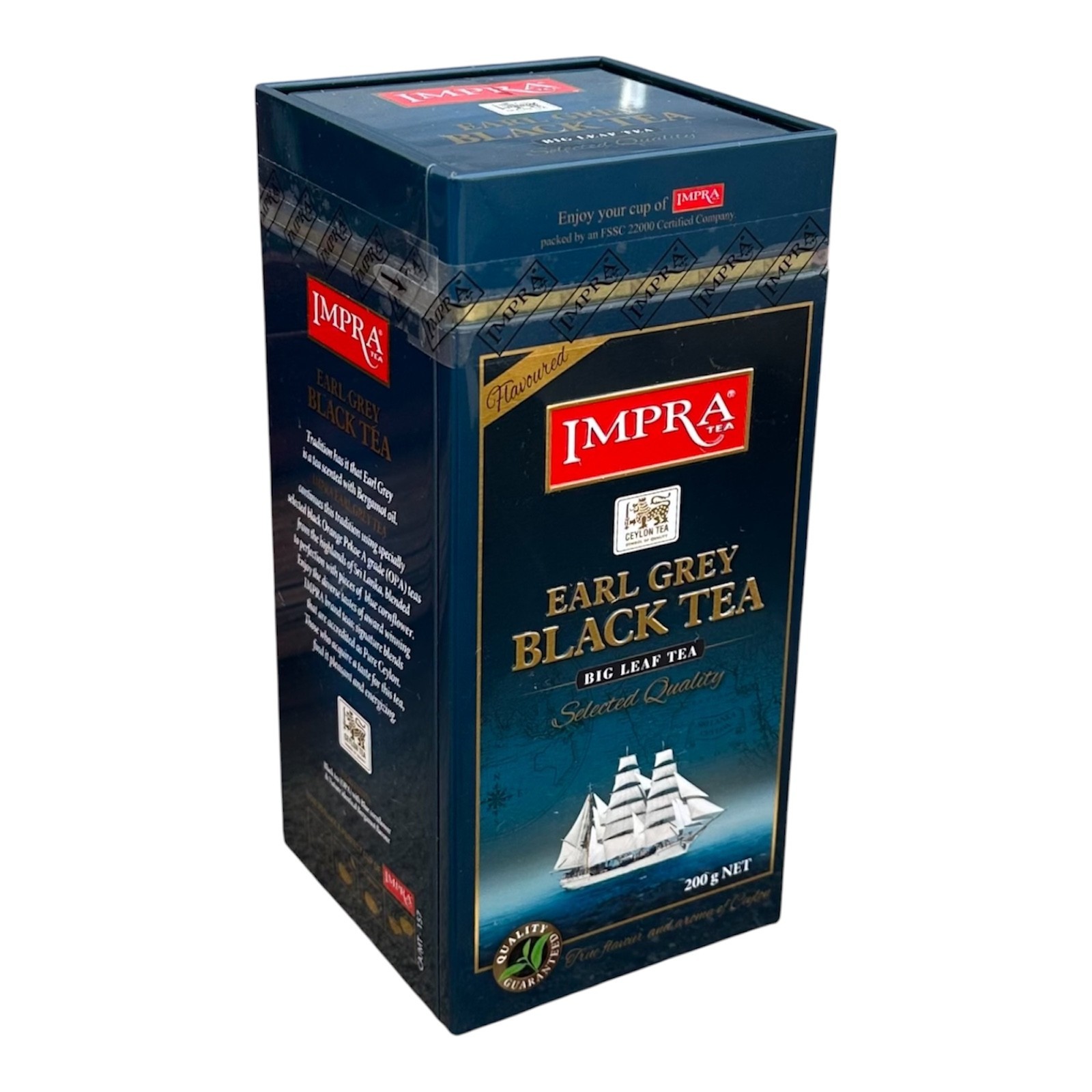 IMPRA Earl Grey Black Tea 200g - Big Leaf Tea - Pure Ceylon Tea - Natural