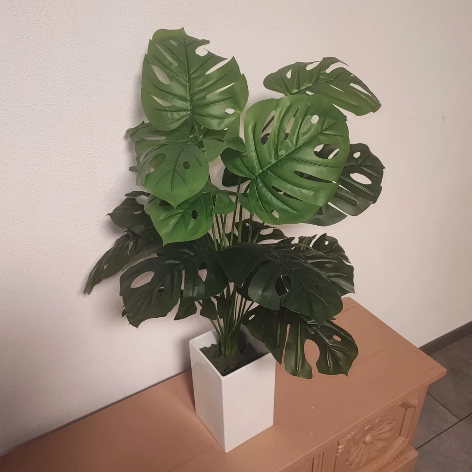 Künstliche Monstera Pflanzen ca 70cm Kunstpflanze Fake OHNE Topf Fensterblatt - Bild 4 von 4