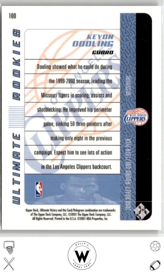 2000-01 Upper Deck Ultimate Victory #100 Keyon Dooling #/1500 - Image 2 of 2