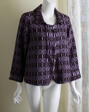 Habitat Sz S Violet Purple Brown Art-wear Op-art Funky Chic Woven Blazer Jacket