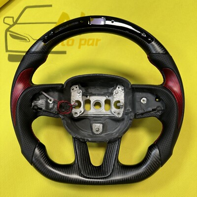 LED Matte Carbon Fiber Steering Wheel Fit Dodge Charger Challenger Hellcat SRT