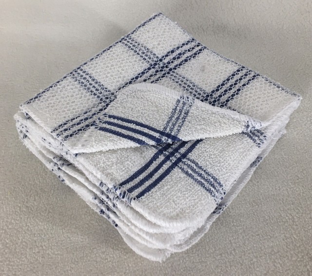 5 Cotton Terry Scouring Mesh Scrubber Dish Cloths Rags Kitchen Towels 12" X 12" for sale online