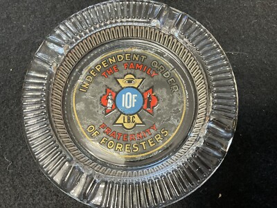 Vintage Independent Order Of Foresters  IOF Cigarette Cigar Ashtray 4-1/2 