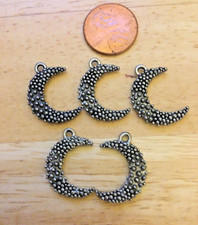 Moon Charms, 5 Count, 20x15mm, Pewter