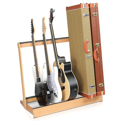 Multiple Guitar Case Rack Stand, Hardwood Folding Guitar Hard Case