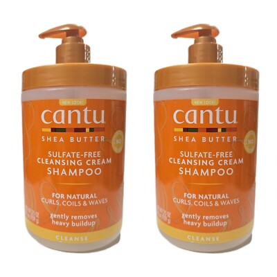 2x Cantu Sheabutter Natürliches Haar Sulfatfrei Reinigungscreme Shampoo 25oz