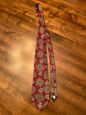 Oscar De La Renta Couture Silk Maroon Floral Tie ~ MADE IN USA! ~ NICE!!!