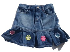 Gymboree Skirt Size 7 Denim Smart Sweet Blue Jean Flower Vintage