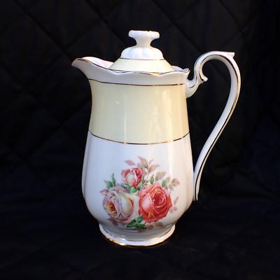 C1940's Royal Albert Bone China Hampton Shape Mylady Pattern Water Chocolate Pot