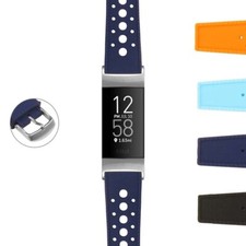 StrapsCo Retro Rubber Rally Band Strap for Fitbit Charge 4  Charge 3