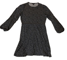 Banana Republic Dress Medium Black Polka Long Sleeve