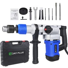 3500W Electric Rotary Hammer Drill 360° Rotating Handle & SDS-Plus Chisel