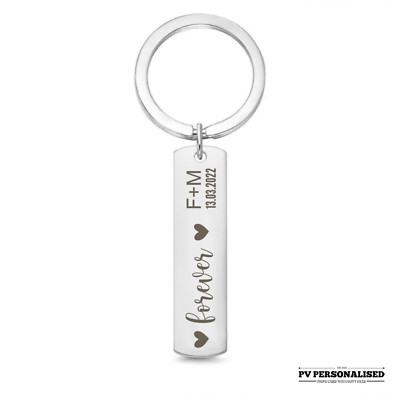 Personalisierter gravierter Schlüsselanhänger maßgeschneidert Liebe Freund Freundin Geschenk