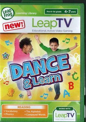 LEAP TV DANCE & LEARN FROG GAME WITH  MANUAL