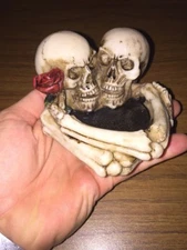 Skeleton Ashtray Resin Cigarette Cig Collector Smoker Paperweight Patina GIFT
