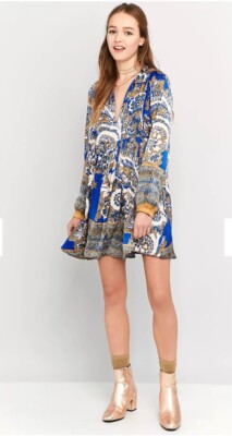 free people say you love me mini dress Free People Say You Love Me Mini Dress Blue XS Boho Hippy