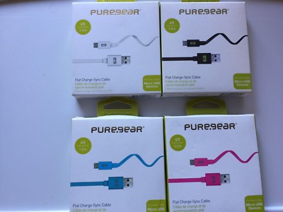 Pure Gear Flat Round Charge Sync Cable for MICRO USB Devices   48'' 4FT 1.2M New