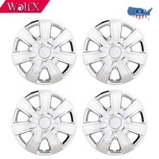 15 Wheel Covers Snap On Full Chrome Hub Caps Set Of 4 Fit R15 Tire Steel Rim