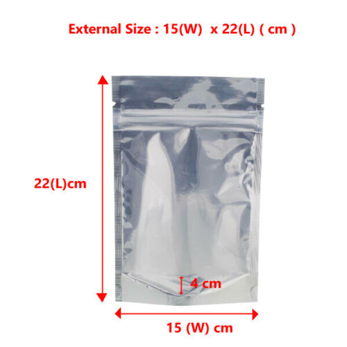 Clear Aluminium Foil Mylar Stand Up Retail Bags Zip Lock Pouches Pouch Packaging - Picture 15 of 20