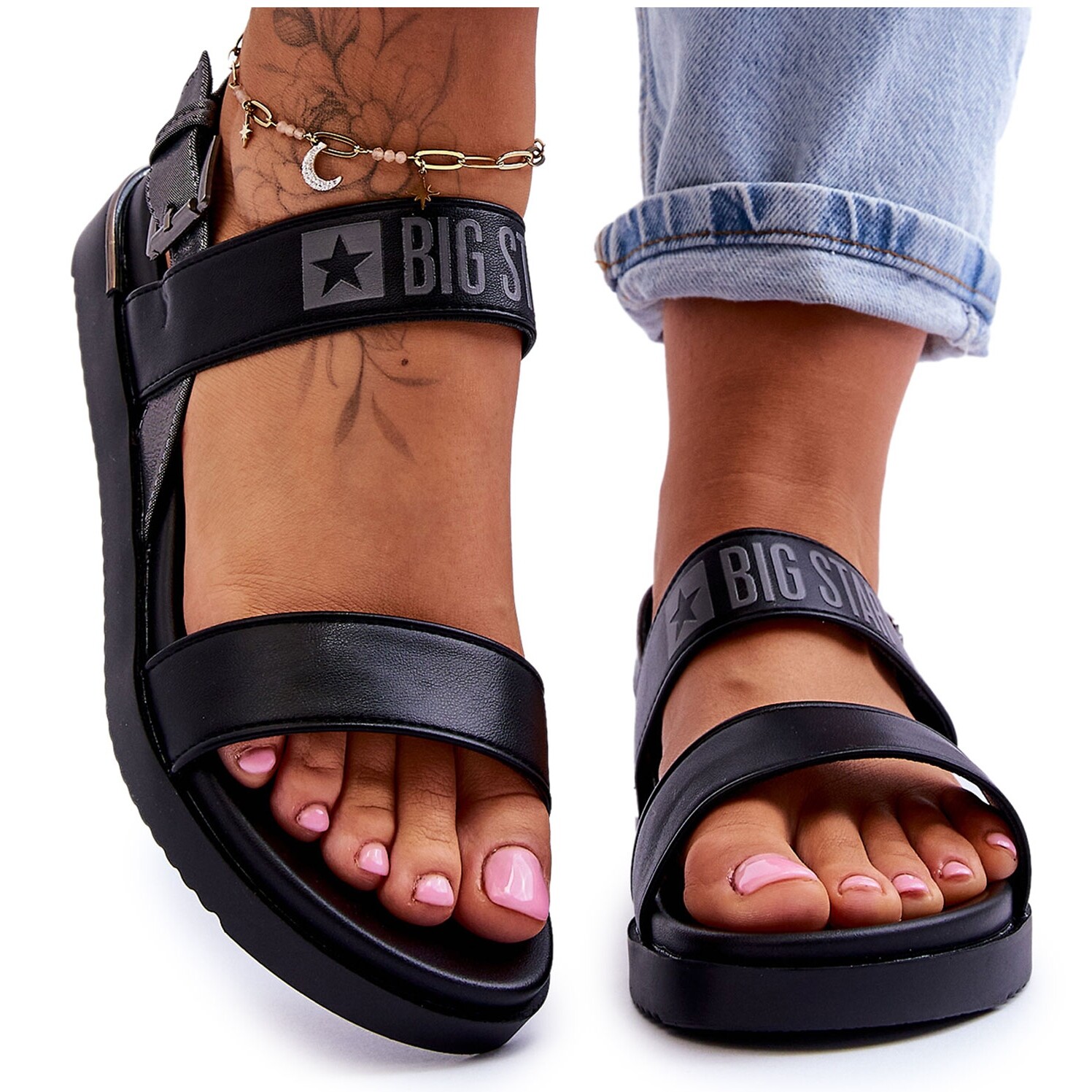 Sandalias Planas Mujer Big Star LL274938 Negro