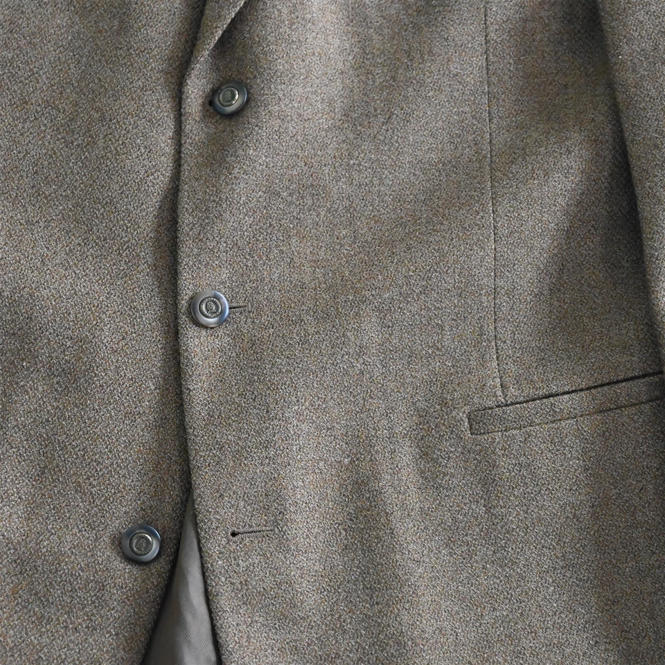 Hardy Amies 46L коричневый мягкий твид 100% шерсти Мужская спортивная куртка брюки костюм - Изображение 3 из 4
