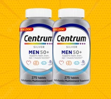 2 Pack Centrum Silver Men 50+, 275 Tablets Multivitamin Multimineral Supplement
