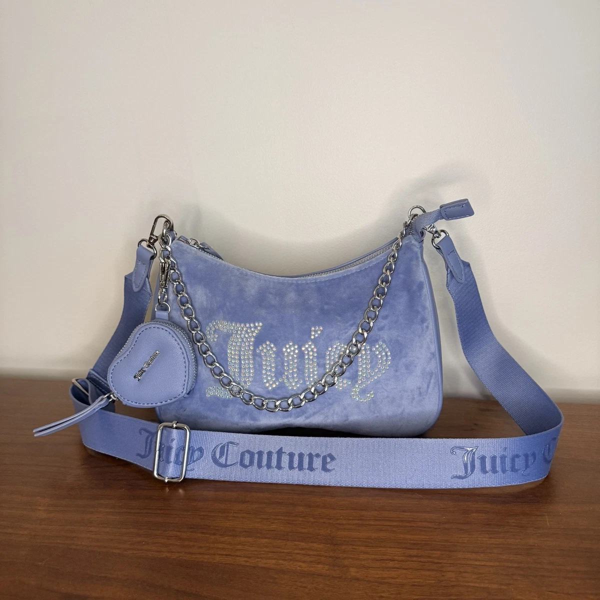 Juicy Couture Faux Leather Exterior Blue Bags & Handbags for Women