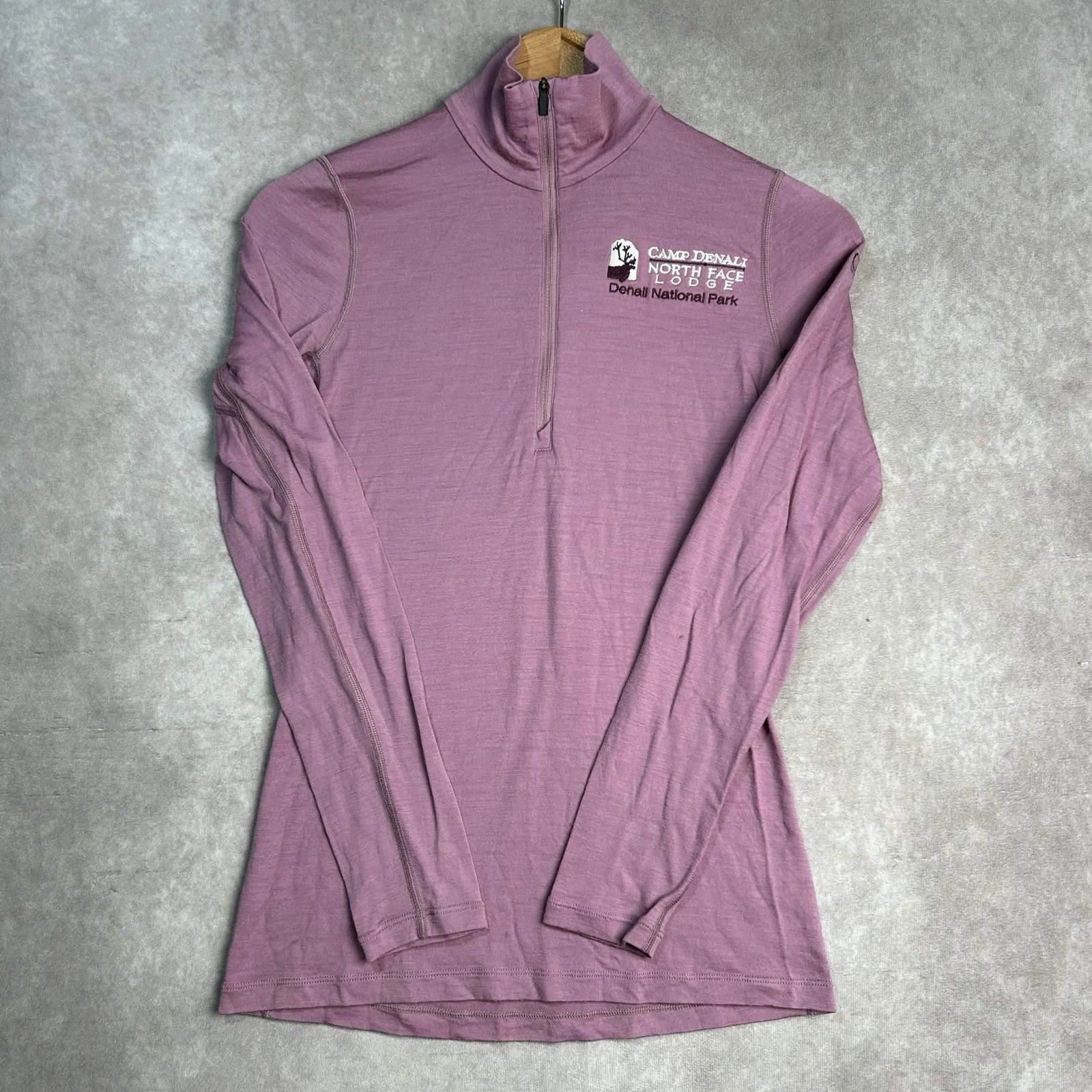 Icebreaker 200 Womens SM Merino Wool 1/4 Zip Base Layer North Face Lodge *LOGO