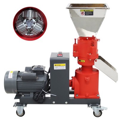 Farm Animal Feed Pellet Mill Machine with 4mm Plate 150kg/h Output 220V 4.7HP
