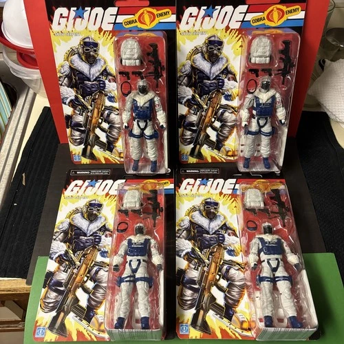 GI JOE CLASSIFIED 6” RETRO CARDED COBRA SNOW SERPENT ARMY BUILDER LOT OF 4 NEW!