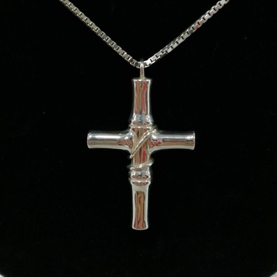 Sterling Silver Cross Necklace Gucci Bamboo Necklace GUCCI Silver